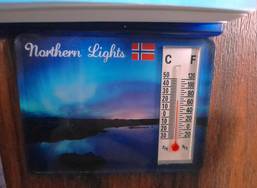 Thermometer at my door.